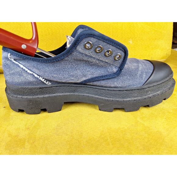 Zara Man Blue Black Denim Shoes Size 7-7.5 main image 4